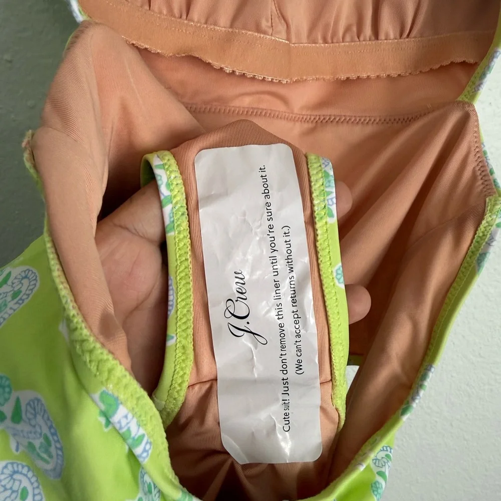 J. Crew One-Piece Swimsuit in Lime Green and Light Blue - Picture 5 of 7